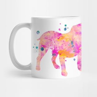 Pink English Bulldog Watercolor Painting Mug